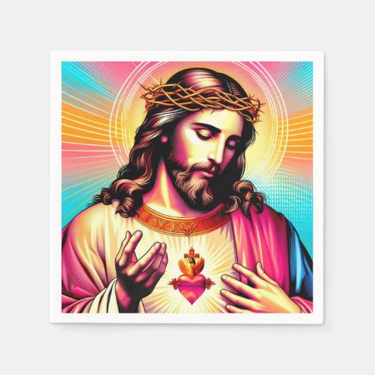 Farbenfrohe Jesus Napkins! Serviette (Vorderseite)