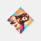 Farbenfrohe Jesus Napkins! Serviette (Ecke)
