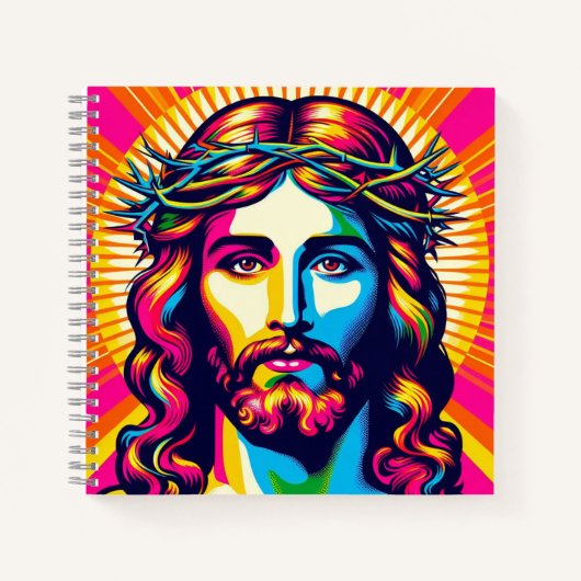 Farbenfrohe Jesus Notizbuch! Notizblock (Vorderseite)