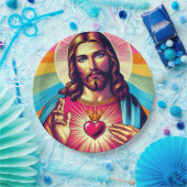 Farbenfrohe Jesus Papier Teller! Pappteller (Party)