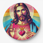 Farbenfrohe Jesus Papier Teller! Pappteller (Vorderseite)