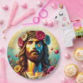 Farbenfrohe Jesus Papier Teller! Pappteller (Party)
