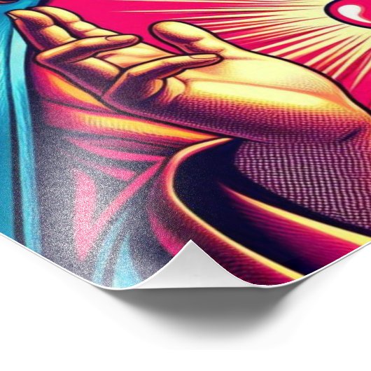 Farbenfrohe Jesus Poster! Fotodruck (Ecke)