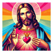 Farbenfrohe Jesus Poster! Fotodruck (Vorne)