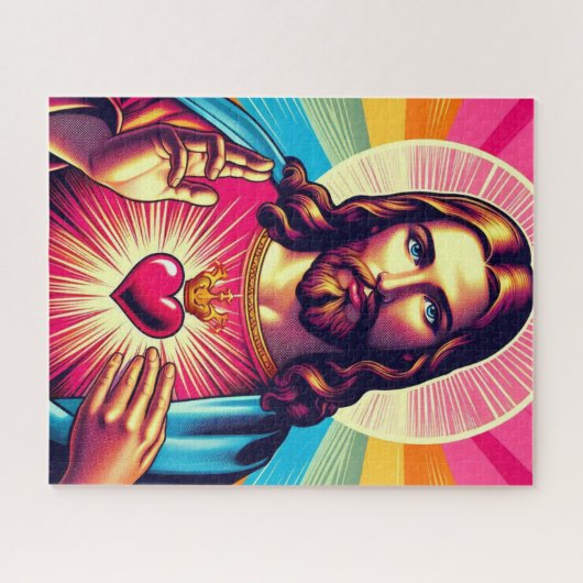 Farbenfrohe Jesus-Rätsel! Puzzle (Horizontal)