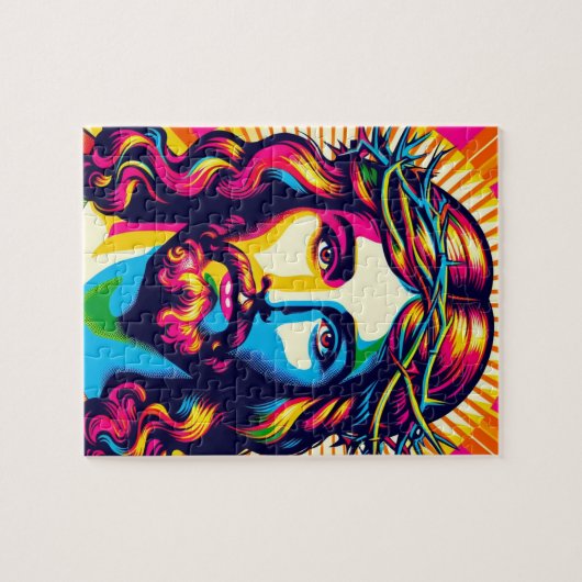 Farbenfrohe Jesus-Rätsel! Puzzle (Horizontal)