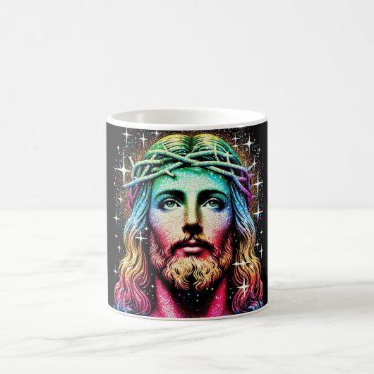 Farbenfrohe Jesus-Tasse! Kaffeetasse (Mittel)