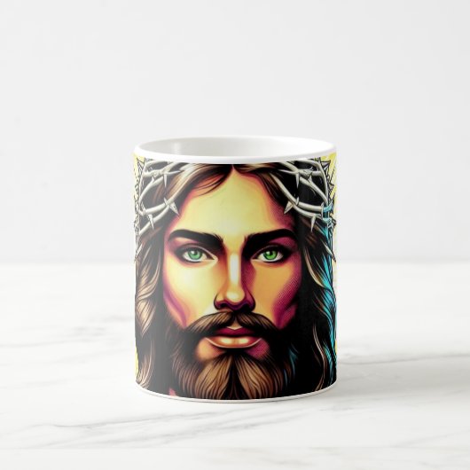 Farbenfrohe Jesus-Tasse! Kaffeetasse (Mittel)