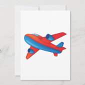 Farbenfrohe Jet Airplane Rot-Blau-Flugzeug Einladung (Vorderseite)