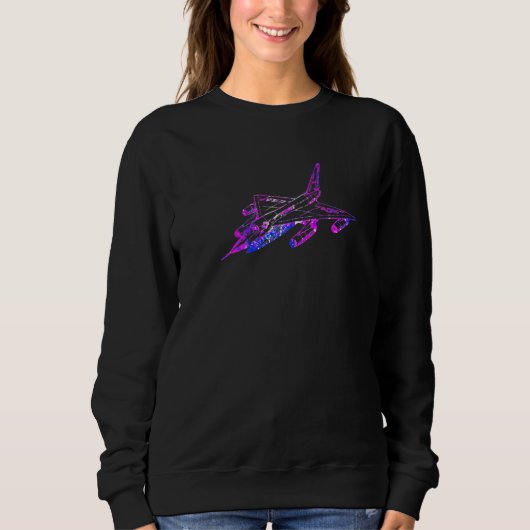 Farbenfrohe Jet-Flugzeuge Art Sweatshirt (Vorderseite)