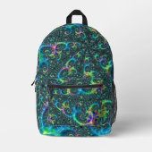 Farbenfrohe Jewel Tone Fraktal Abstrakte Kunst Bedruckter Rucksack (Vorderseite)