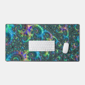 Farbenfrohe Jewel Tone Fraktal Abstrakte Kunst Schreibtischunterlage (Tastatur & Maus)