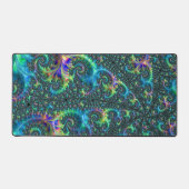 Farbenfrohe Jewel Tone Fraktal Abstrakte Kunst Schreibtischunterlage (Vorderseite)