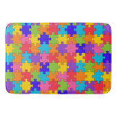 Farbenfrohe Jigsaw Puzzle Badematte (Vorderseite)