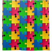 Farbenfrohe Jigsaw Puzzle - Funny und Creative Duschvorhang (Vorderseite)