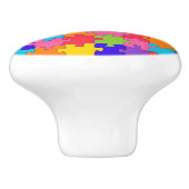 Farbenfrohe Jigsaw Puzzle Keramikknauf (Seitenansicht)