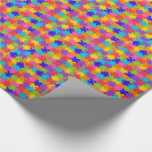Farbenfrohe Jigsaw Puzzle Muster Geschenkpapier (Ecke)