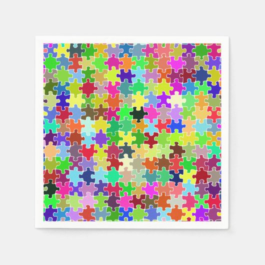 Farbenfrohe Jigsaw Puzzle Muster Serviette (Vorderseite)