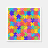 Farbenfrohe Jigsaw Puzzle Serviette (Vorderseite)