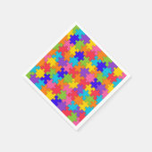 Farbenfrohe Jigsaw Puzzle Serviette (Ecke)