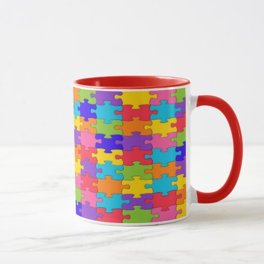 Farbenfrohe Jigsaw Puzzle Tasse (Rechts)