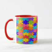 Farbenfrohe Jigsaw Puzzle Tasse (Links)
