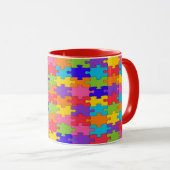 Farbenfrohe Jigsaw Puzzle Tasse (VorderseiteRechts)