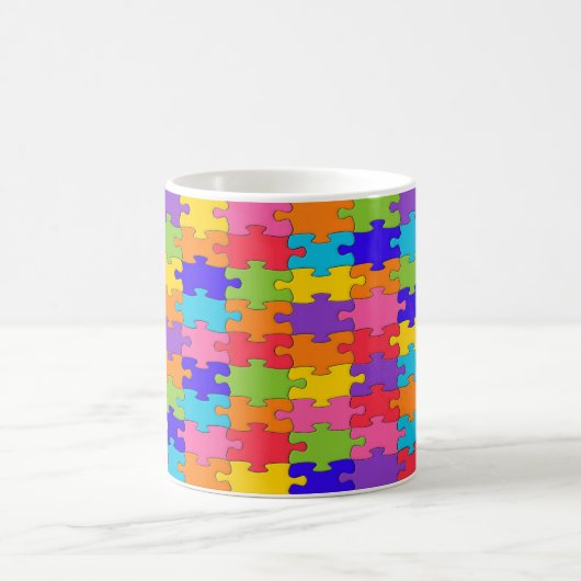 Farbenfrohe Jigsaw Puzzle Tasse (Mittel)