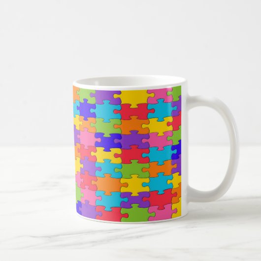 Farbenfrohe Jigsaw Puzzle Tasse (Rechts)