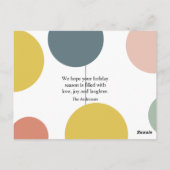 Farbenfrohe Jingle mit Foto Postkarte (Rückseite)