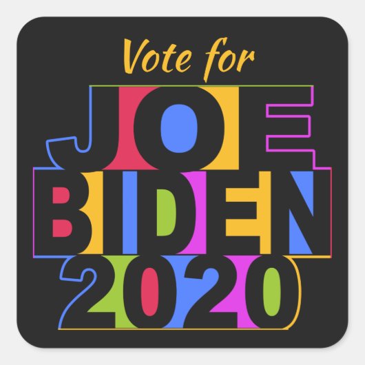 Farbenfrohe JOE BIDEN 2020 Aufkleber (Vorderseite)