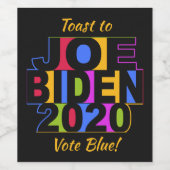 Farbenfrohe JOE BIDEN 2020-Set Weinetikett (Einzelnes Label)