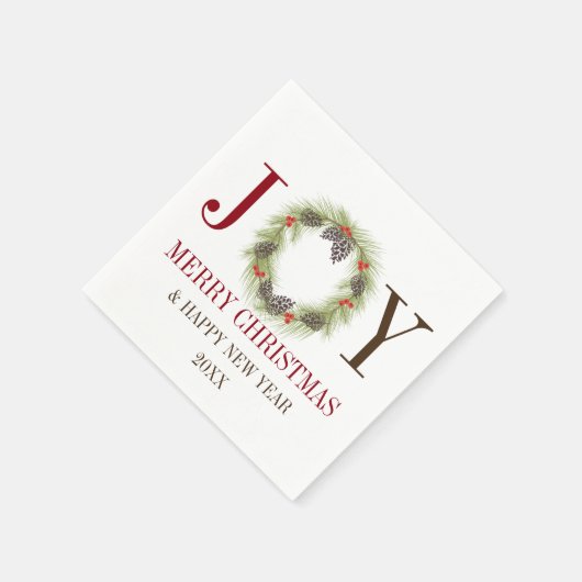 Farbenfrohe JOURD KREath Personalisiert Holiday Na Serviette (Ecke)