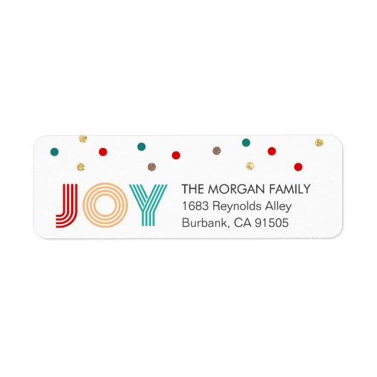 Farbenfrohe JOY Modern Confetti Dots Holiday (Vorne)