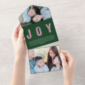 Farbenfrohe JOY Tee Away Foto Holiday Card All In One Einladung (Abreißen)