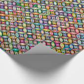 Farbenfrohe Jugendstil-Flora Geschenkpapier (Ecke)