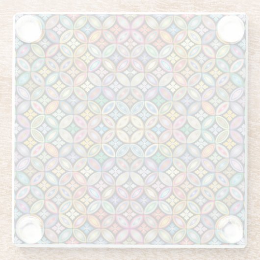 Farbenfrohe Jugendstil-Flora Glasuntersetzer (Rückseite)