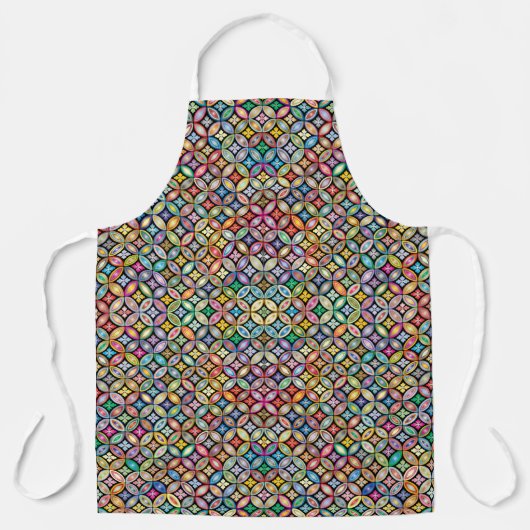 Farbenfrohe Jugendstil-Flora Schürze (Vorderseite)