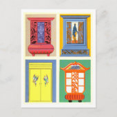 Farbenfrohe Jugendstilmöbel Vintag Postkarte (Vorderseite)