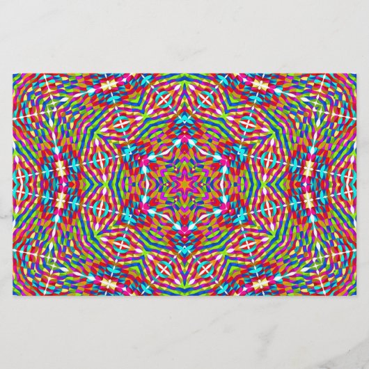 Farbenfrohe Jumble Mandala Briefpapier (Vorderseite)