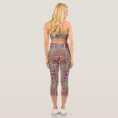Farbenfrohe Jumble Mandala Capri Leggings (Rückseite)
