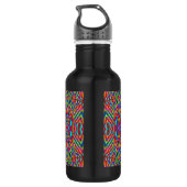 Farbenfrohe Jumble Mandala Edelstahlflasche (Rückseite)