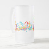 Farbenfrohe Jumbled Musical Notes Mattglas Bierglas (Vorderseite Links)