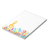 Farbenfrohe Jumbled Musical Notes Notizblock (Rotiert)