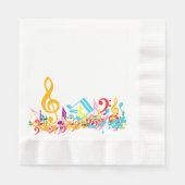 Farbenfrohe Jumbled Musical Notes Serviette (Vorderseite)