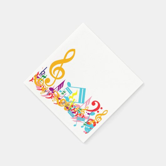 Farbenfrohe Jumbled Musical Notes Serviette (Ecke)