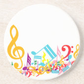 Farbenfrohe Jumbled Musical Notes Untersetzer (Vorne)