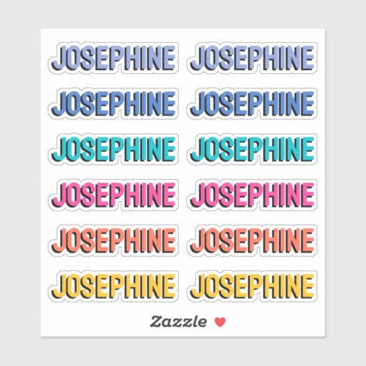 Farbenfrohe junge Mädchen Name Aufkleber (Blatt)