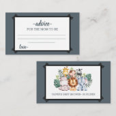 Farbenfrohe Jungle Adventure Baby Dusche Hinweiskarte (Vorne/Hinten)