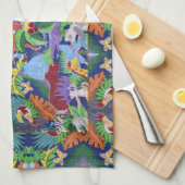 Farbenfrohe Jungle Animals Teetuch Geschirrtuch (Viertel Falte)